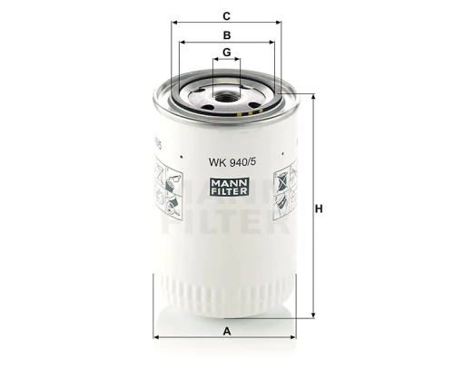 Lọc động cơ DEUTZ BF10L 413 - Mann Filter WK 940/5, W 962/6